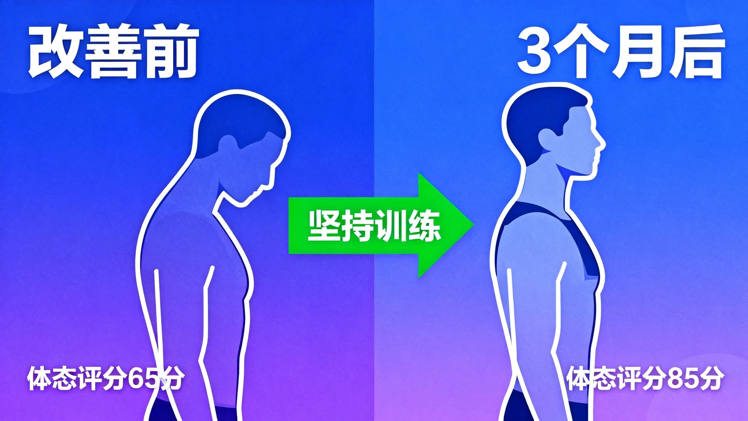 体态改善对比 - 改善前与改善后